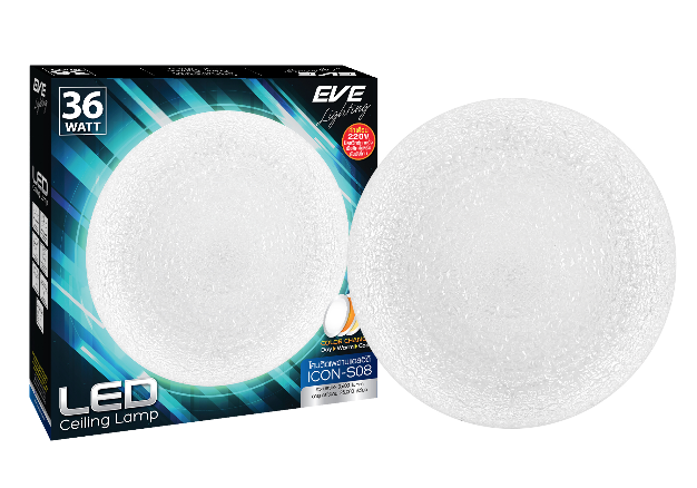 LED CeilingS08 โคมเพดานแอลอีดี เปลี่ยนสีได้ 3 สี แสงขาวเดย์ไลท์ แสงคลูไวท์ขาวนวล และแสงเหลืองวอร์มไวท์ หรี่แสง เปิด-ปิด ด้วยสวิตซ์ ปิด-เปิด ทั่วไป ขนาด 36W