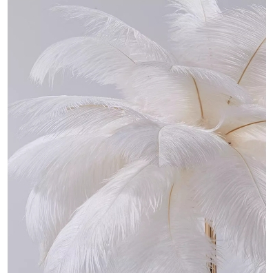 CT191A149 SOTMIA โคมไฟตั้งพื้นขนนกกระจอกเทศพร้อมรีโมท โคมไฟแบบชาร์จไฟได้ Feather โต๊ะกาแฟ Lamp