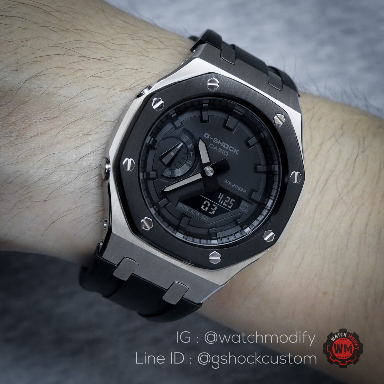 G-Shock Custom AP Style Black Silver Twotone Gen3 รุ่น GA-2100-1A1 ของแท้ ประกัน 1 ปี