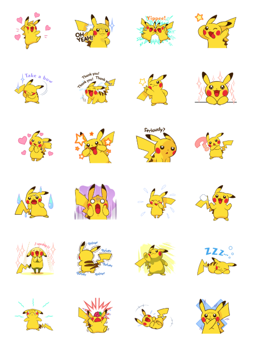 ขายสติกเกอร์ไลน์ Pikachu สติกเกอร์ช่างจ้อ