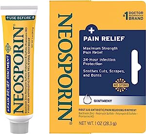 Neosporin Pain Relief Maximum-Strength Ointment ครีมขี้ผึ้งสูตรเข้มข้น บรรเทาอาการเจ็บบาดแผลเล็กๆ น้อยๆ รอยถลอก และแผลไหม้