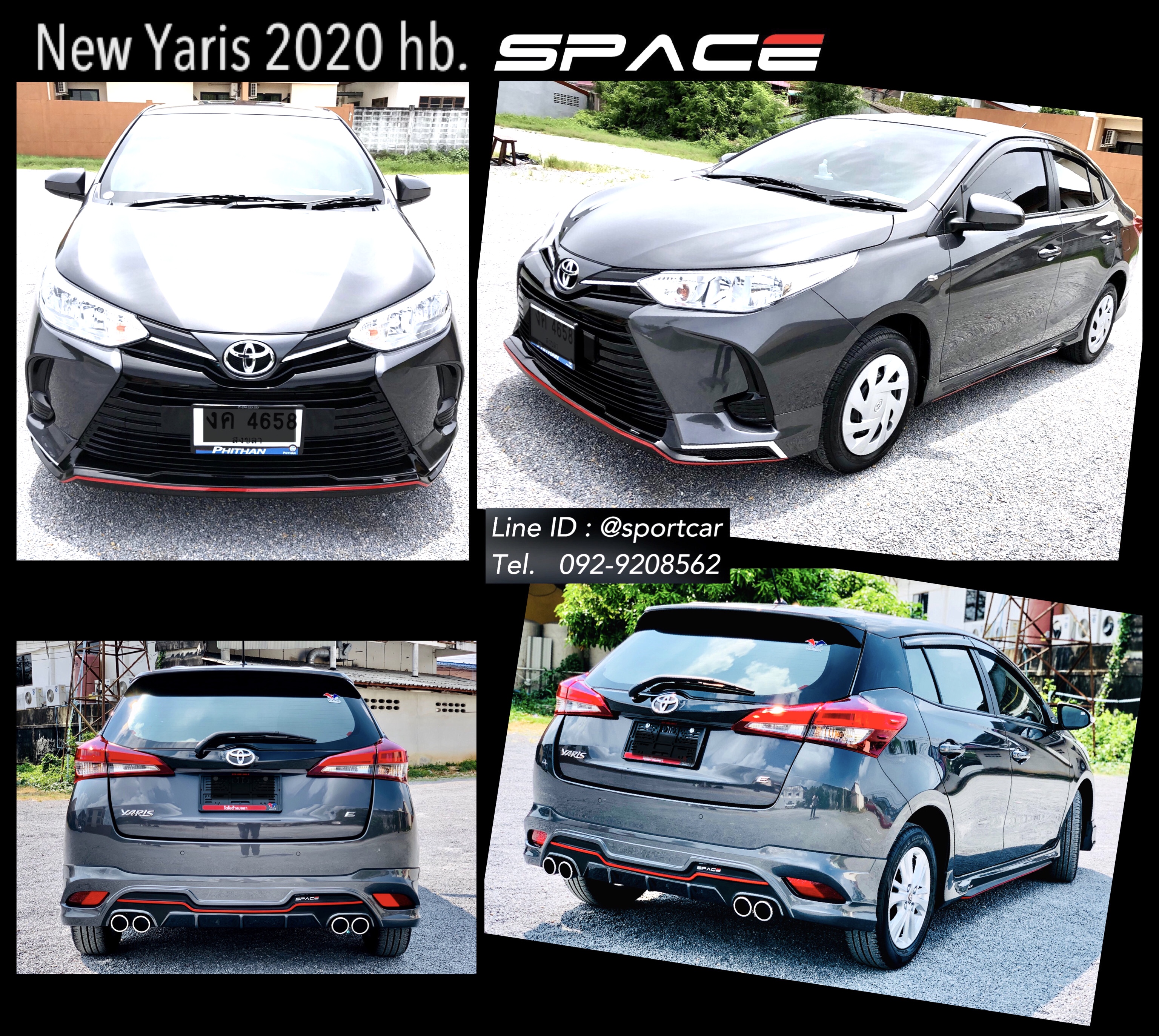 ชุดแต่ง Yaris Ativ 2021 2020 5ประตู SPACE V2 ท่อคู่แฝด ยาริส เอทีฟ แต่งสวย สเกิร์ตรอบคัน เพิ่มความสปอร์ตสุดๆ พร้อมติดตั้ง จัดส่ง