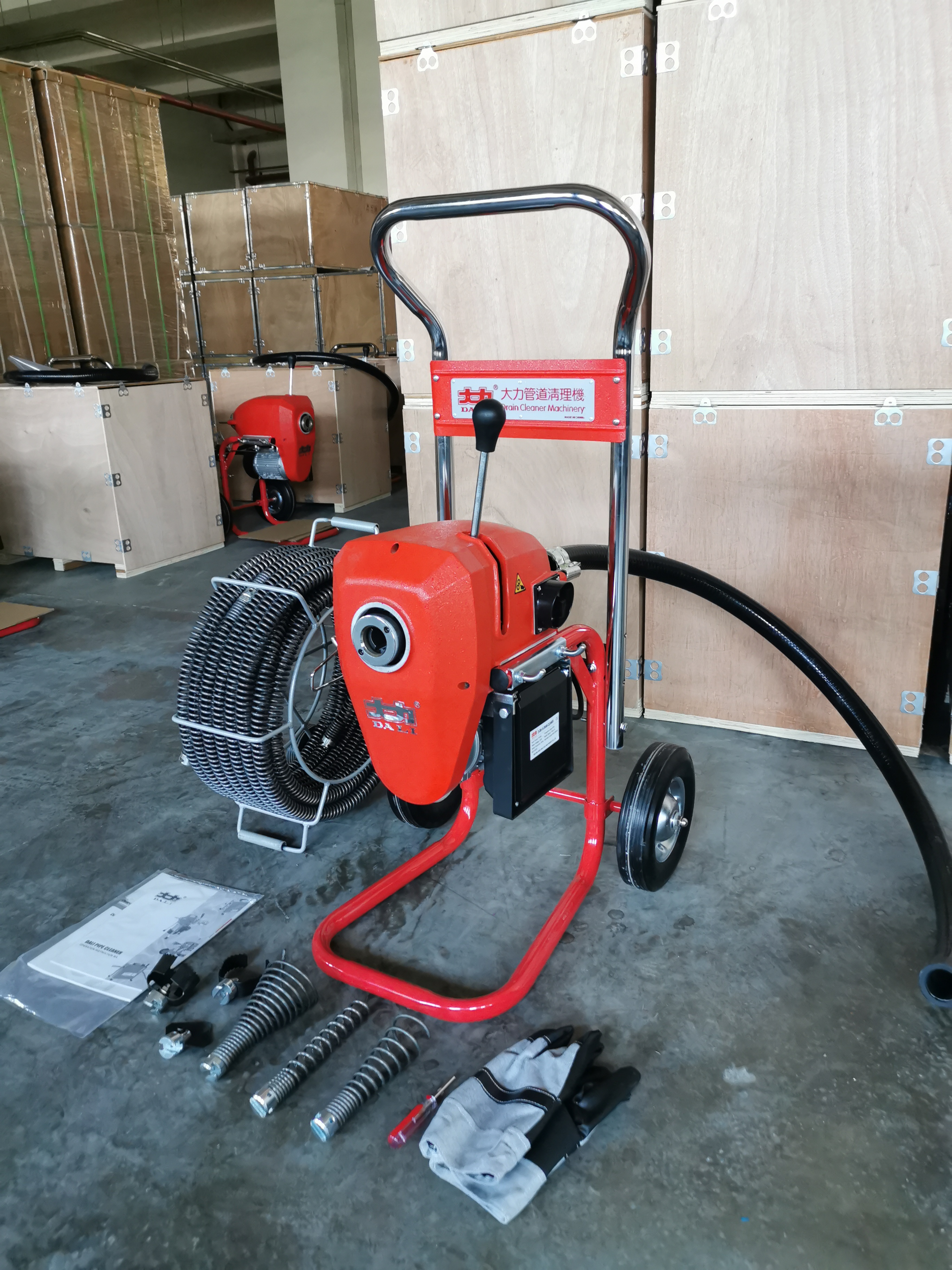 เครื่องทะลวงท่อ งูเหล็ก DALI รุ่น D-200-1A งูเหล็กทะลวงท่อ เครื่องล้างท่อไฟฟ้า