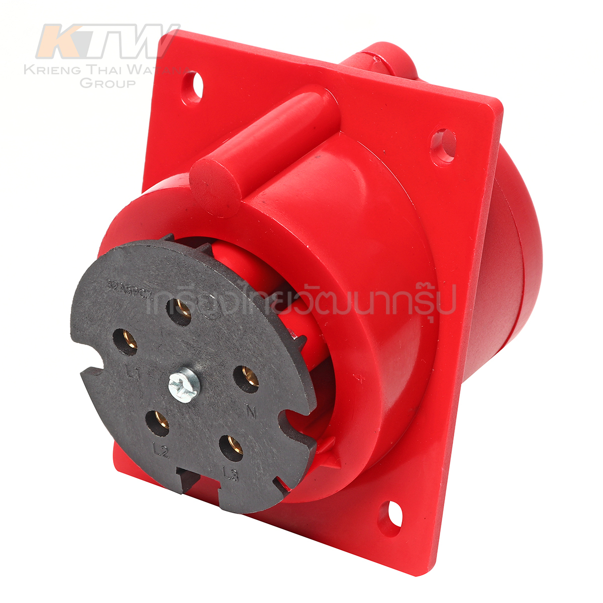 MARATHON ปลั๊กและเต้ารับอุตสาหกรรม เอ็นจิเนียริ่งพลาสติกที่ไม่ลามไฟ แบบ ฝังตรง