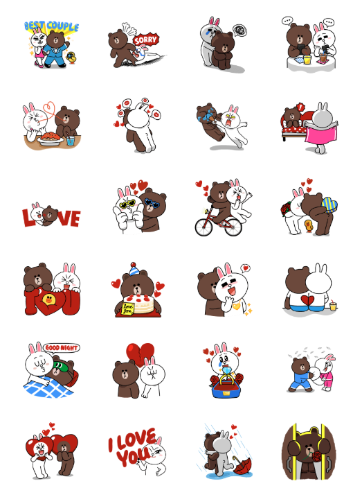 ขายสติกเกอร์ไลน์ Brown & Cony's Thrilling Date