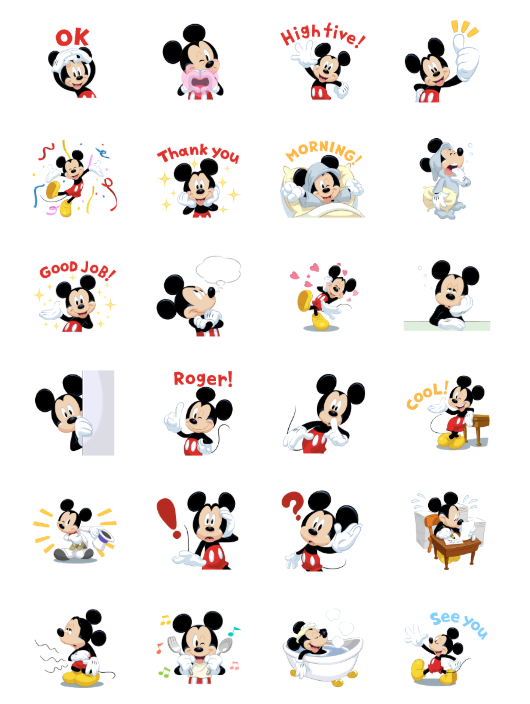 ขายสติกเกอร์ไลน์ มิกกี้เมาส์ เติมความสดใสในทุกวัน