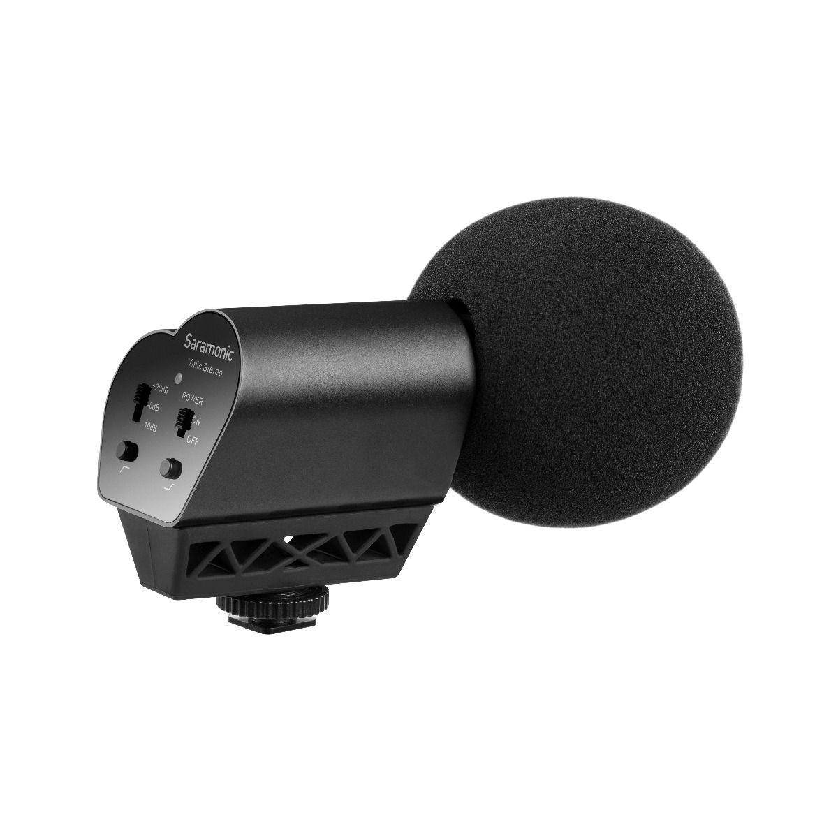 Saramonic Vmic Stereo ไมโครโฟนช็อตกันติดหัวกล้องไมค์คอนเดนเซอร์รับเสียงเป็นแบบสเตอริโอคาร์ดิออยด์