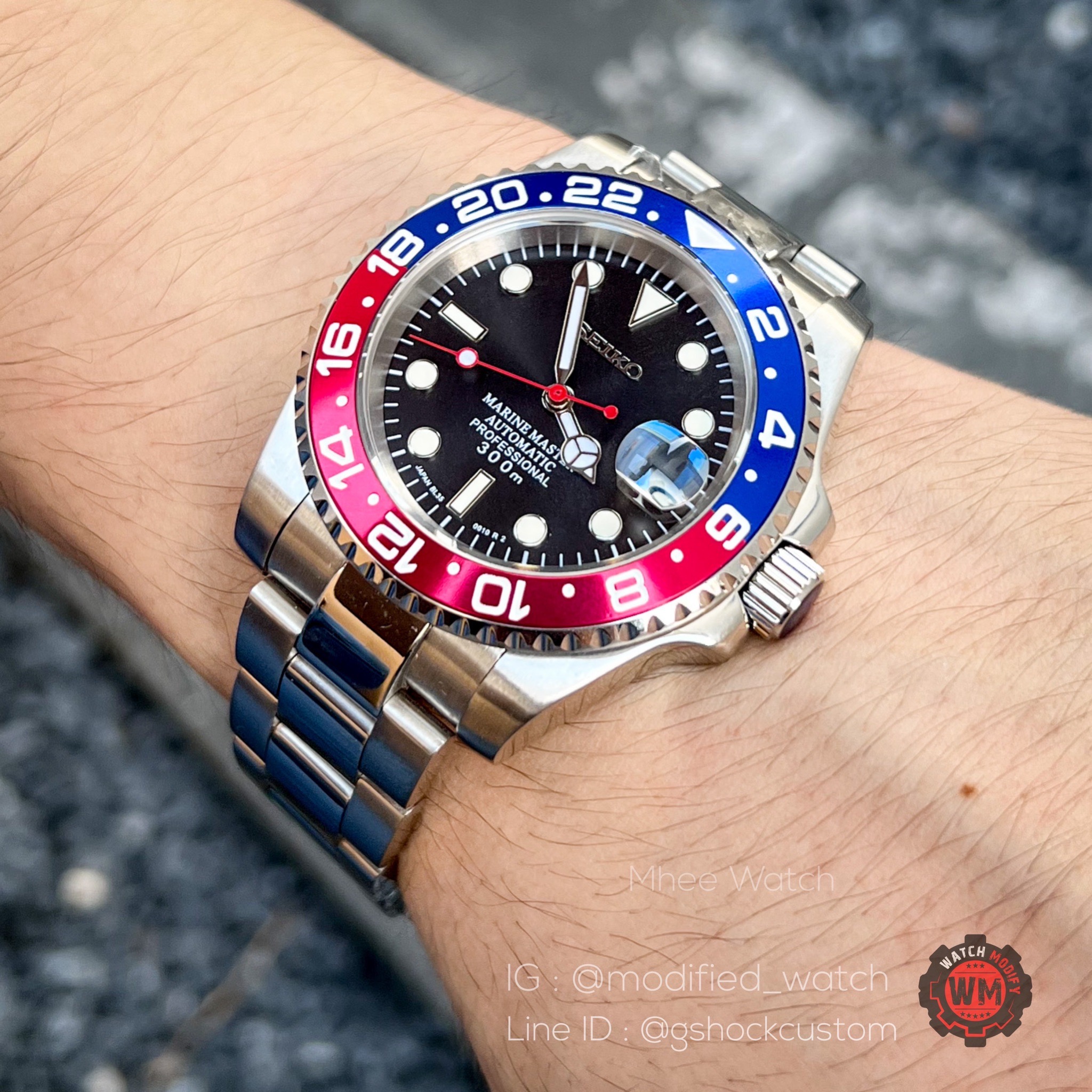 Seiko Modify Submarine Pepsi สายOyster