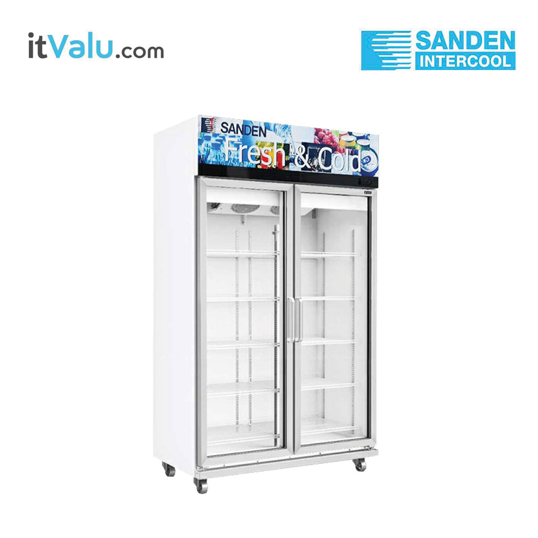 ตู้แช่เย็น SANDEN กระจก 2 ประตู รุ่น OEM-1205i inverter ความจุ 35.3 คิว (1,000 ลิตร) กว้าง 120 ซม. ลึก 66 ซม. สูง 205 ซม. รับประกันความเย็น 1 ปี รับประกันคอมเพรสเซอร์ 5 ปี