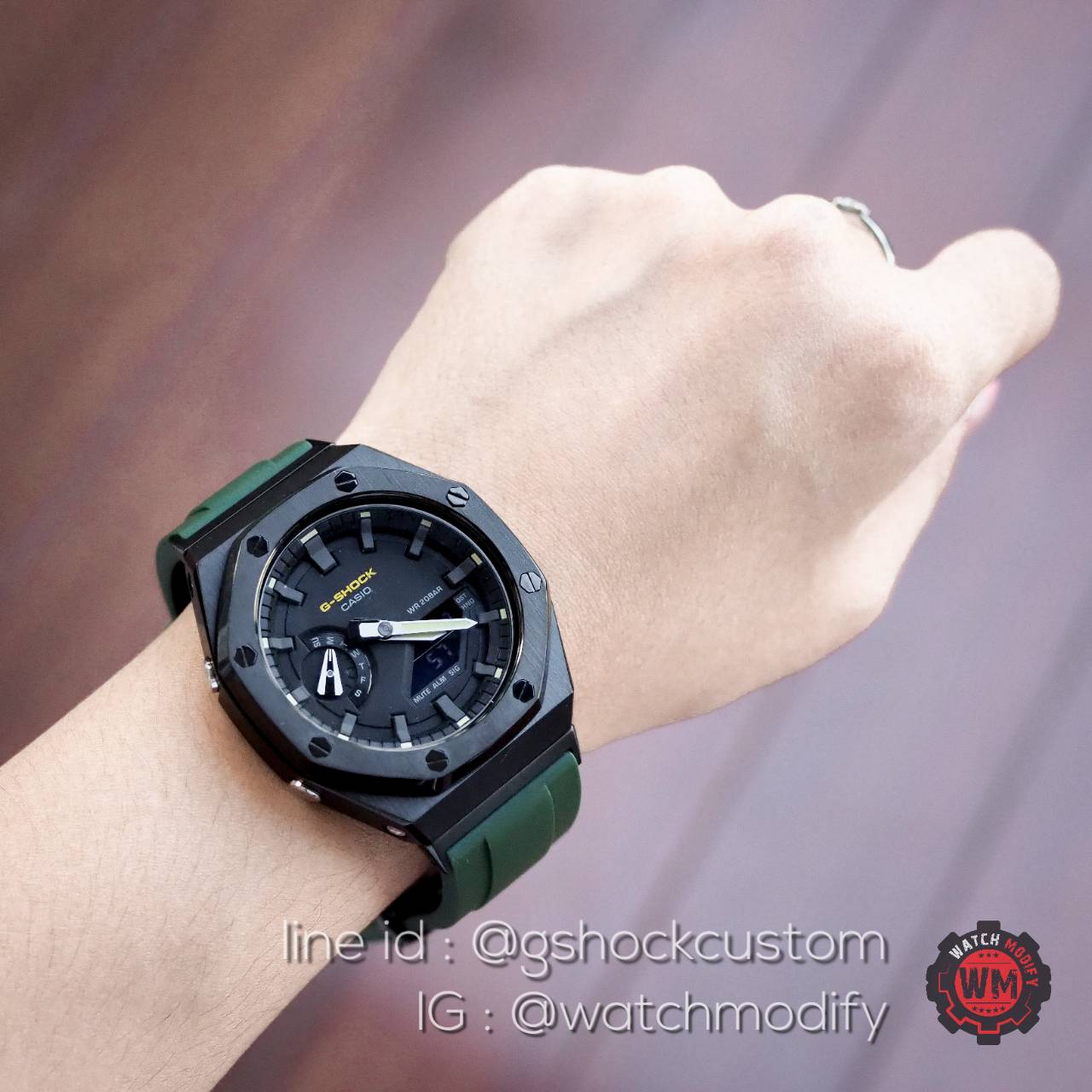 G-Shock Casioak Ap MetalสายRubber Butterfly สายเขียวHulk Ga-2100su-9