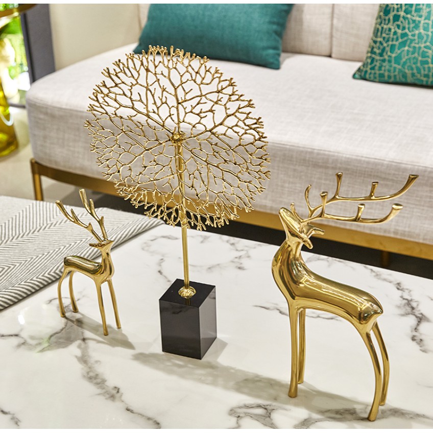 CT015B016 FAMITOSS Home Decoration ตั้งโชว์อุปกรณ์ตกแต่งบ้าน ของตกแต่งห้อง รูปปั้น โมเดลตกแต่งบ้าน โทน สีทอง หรูหรา