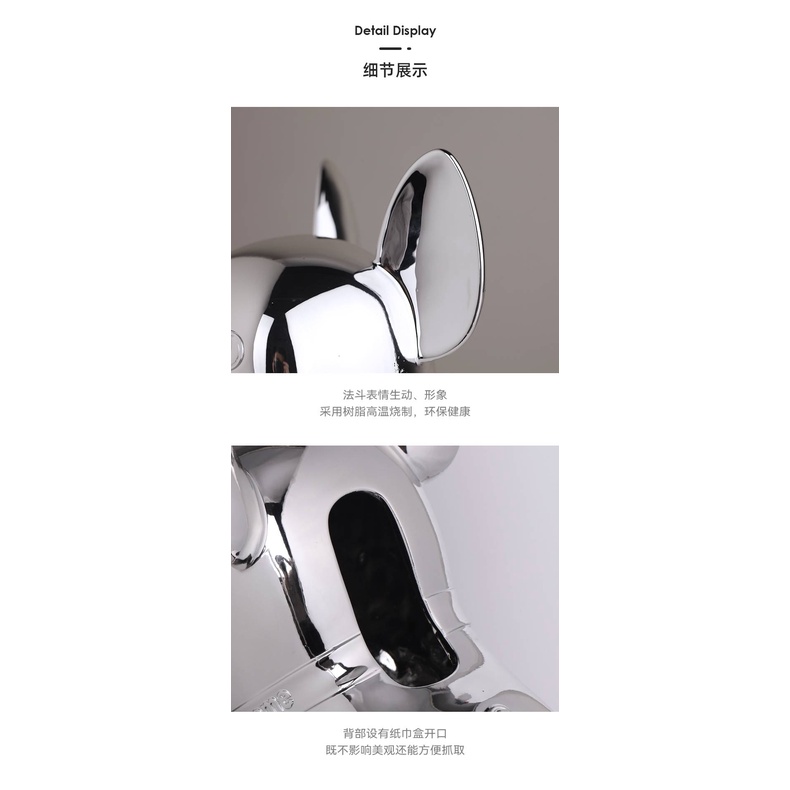 CT133I003 HOMMY ที่ใส่ทิชชู่น้องหมา ที่ใส่ทิชชู่ ของแต่งบ้าน น้องหมา ที่ใส่ทิชชู่สีเงิน
