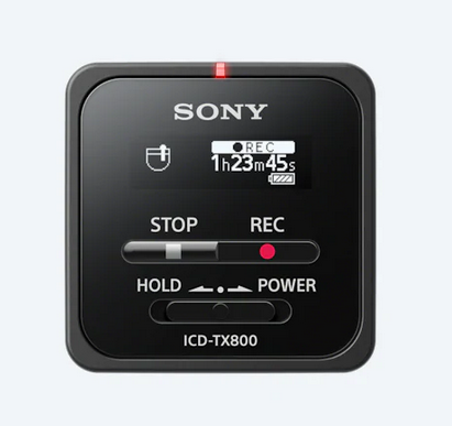 เครื่องบันทึกเสียงดิจิตอล SONY TX ซีรีส์ TX800 16GB กะทัดรัดและพกพาสะดวกด้วยคลิปสำหรับติดตั้งอย่างง่ายดาย