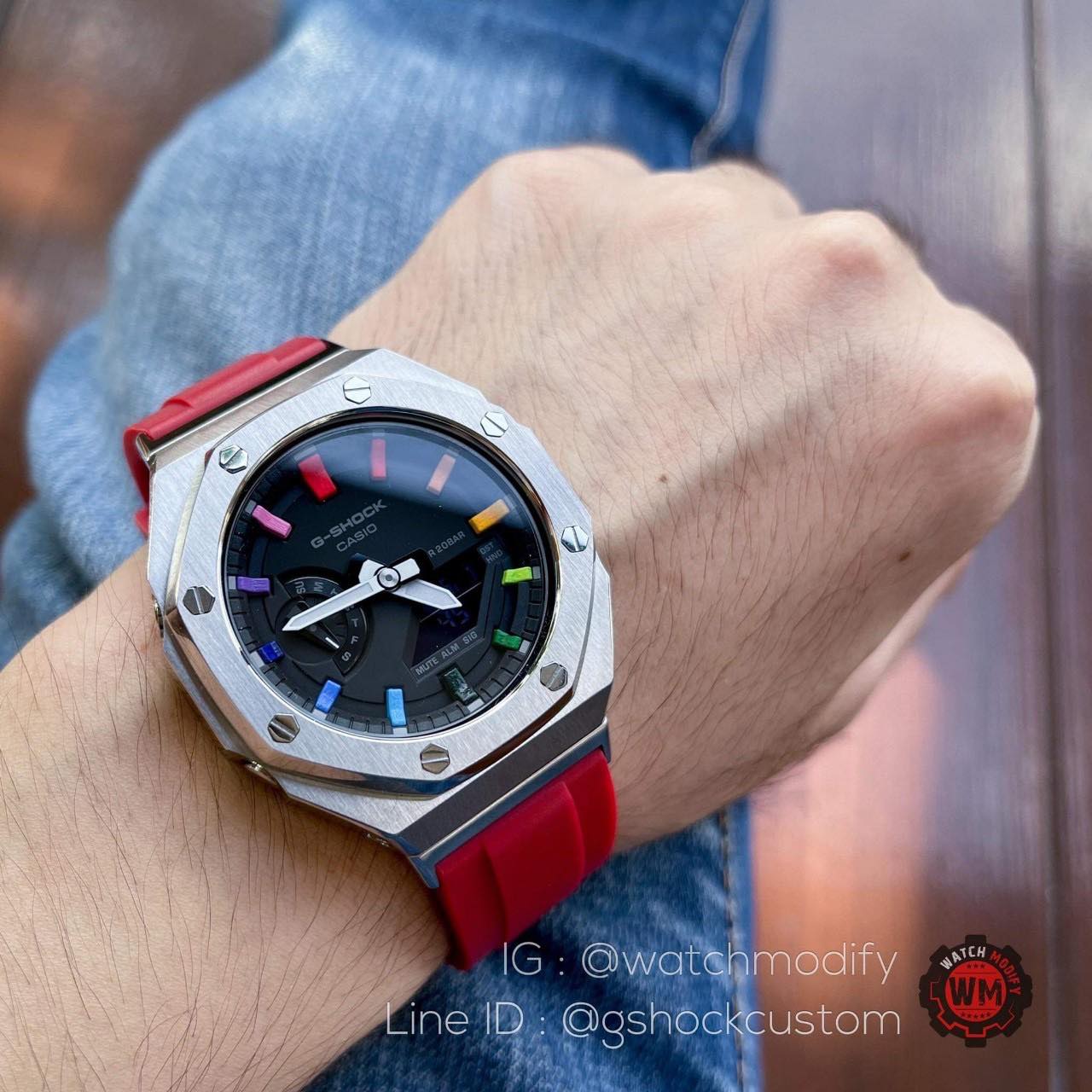 G-SHOCK AP RUBBER RED Stainless RAINBOWเท่มากๆ