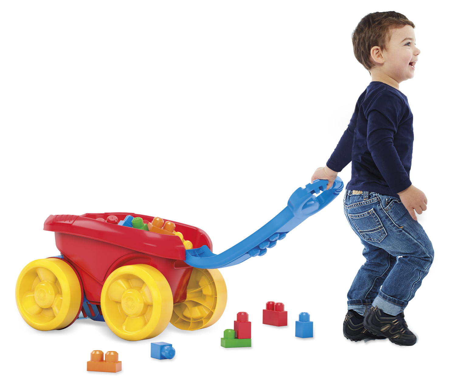 Mega Bloks Block Scooping Wagon Set,Red บล๊อครถลากจูง