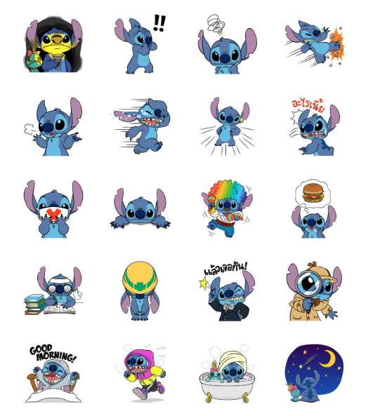 ขายสติกเกอร์ไลน์ Stitch (Happy&Lovely)
