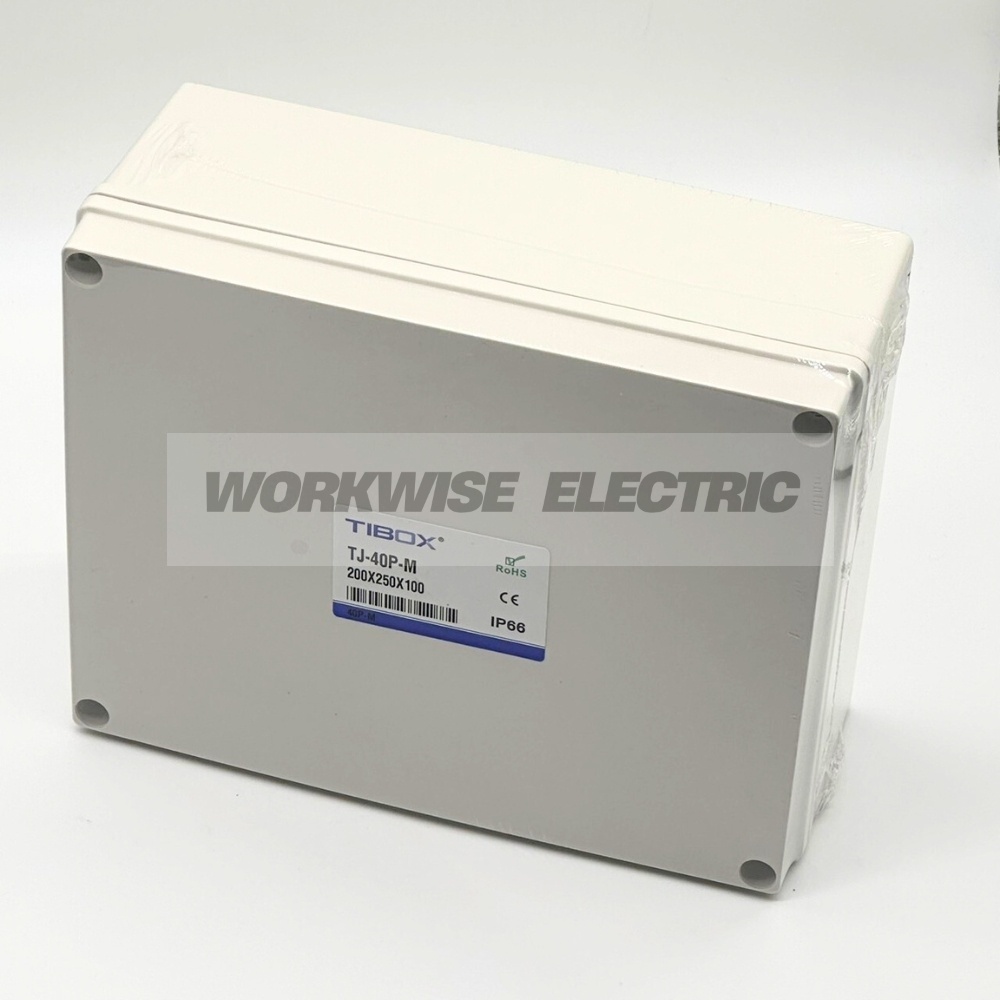 "TIBOX" TJ-40P-M กล่องพลาสติก พร้อมเทอร์มินอลบล็อก (Plastic Terminal Block Box IP66) 40Pole 10A Size : 250x200x100 mm.
