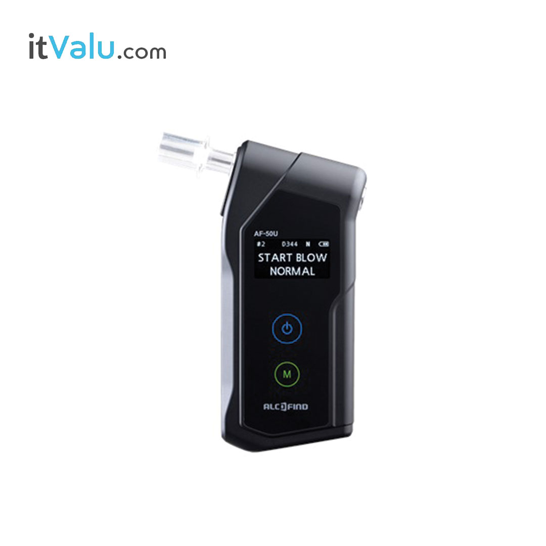 เครื่องวัดแอลกอฮอล์จากลมหายใจ ALCOFIND รุ่น AF-50 หน้าจอ OLED ความละเอียดสูง ดูผลย้อนหลังได้ แจ้งเตือนเมื่อถึงรอบสอบเทียบ โหมดประหยัดพลังงาน ปิดเครื่องอัตโนมัติ รับประกันศูนย์ไทย 6 เดือน ( แถมหลอดเป่า 6 หลอด )