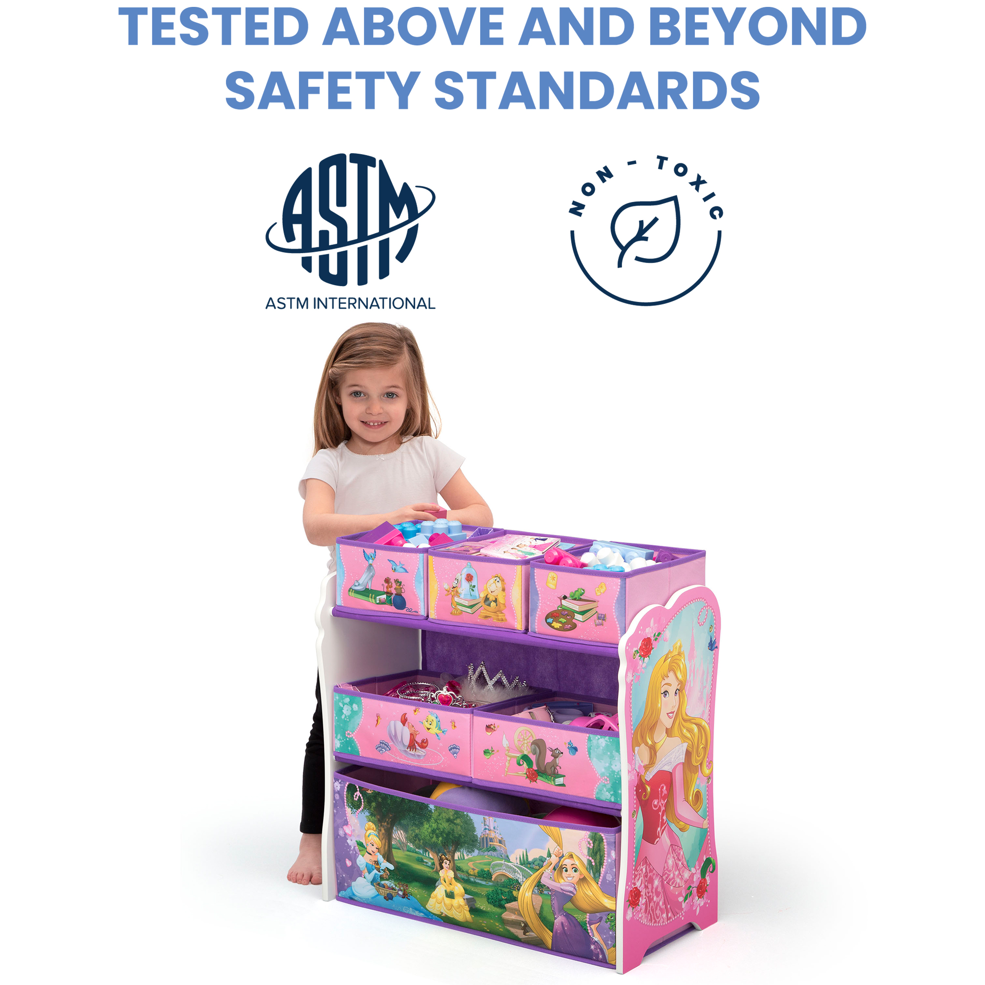 Delta Children Disney Princess Multi-Bin Toy Organizer ชั้นเก็บของเล่นเด็ก