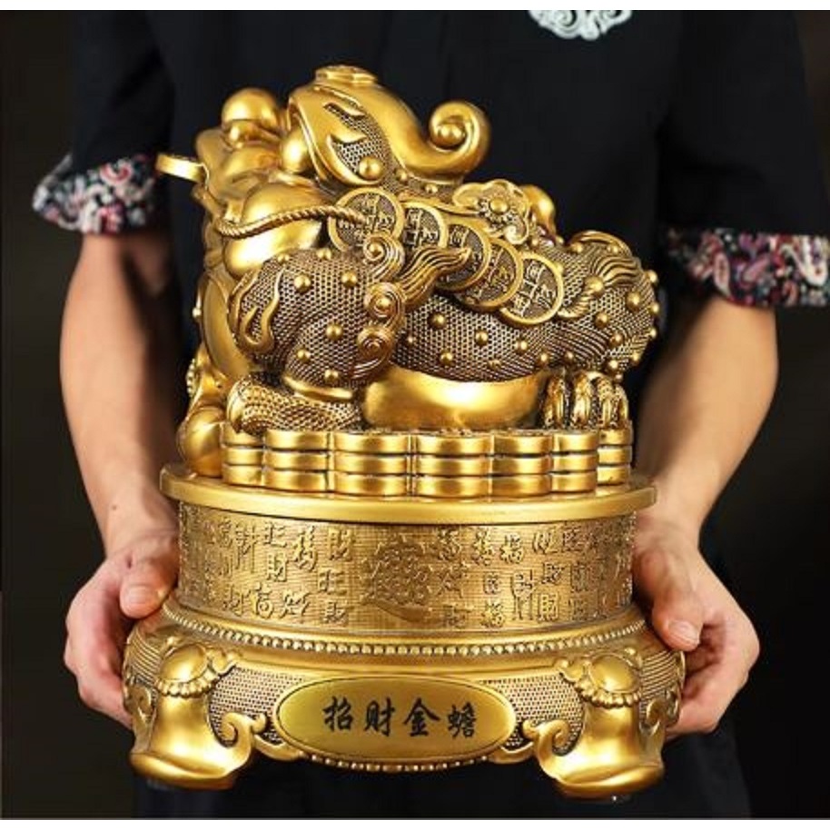 CT227B170 HAOYUN คางคกทองโชคดี มงคล ของขวัญเลื่อนตำแหน่ง ของขวัญขึ้นบ้านใหม่ ขนเงินขนทอง รับทรัพย์