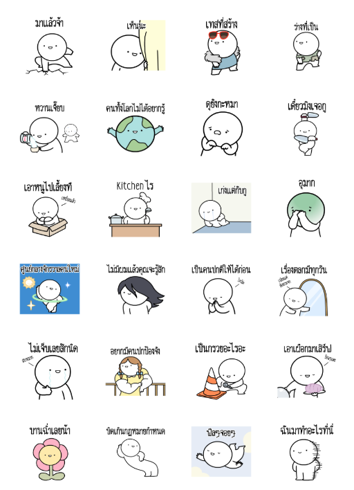 ขายสติกเกอร์ไลน์ หัวกลมดุ๊กดิ๊ก V.25