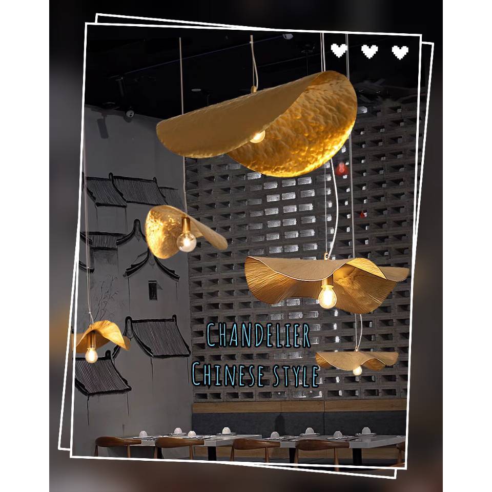 CT200A192 SOTMIA Chandelier Chinese style โคมไฟสีทอง โคมไฟระย้าโถงบรรได Chandelier แชนเดอเรียยาว Lamp