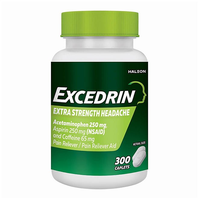 แพคเกจใหม่ Excedrin Extra Strength บรรเทาอาการปวด ทุกประเภท สูตรเข็มข้น ขนาด 300 เม็ด