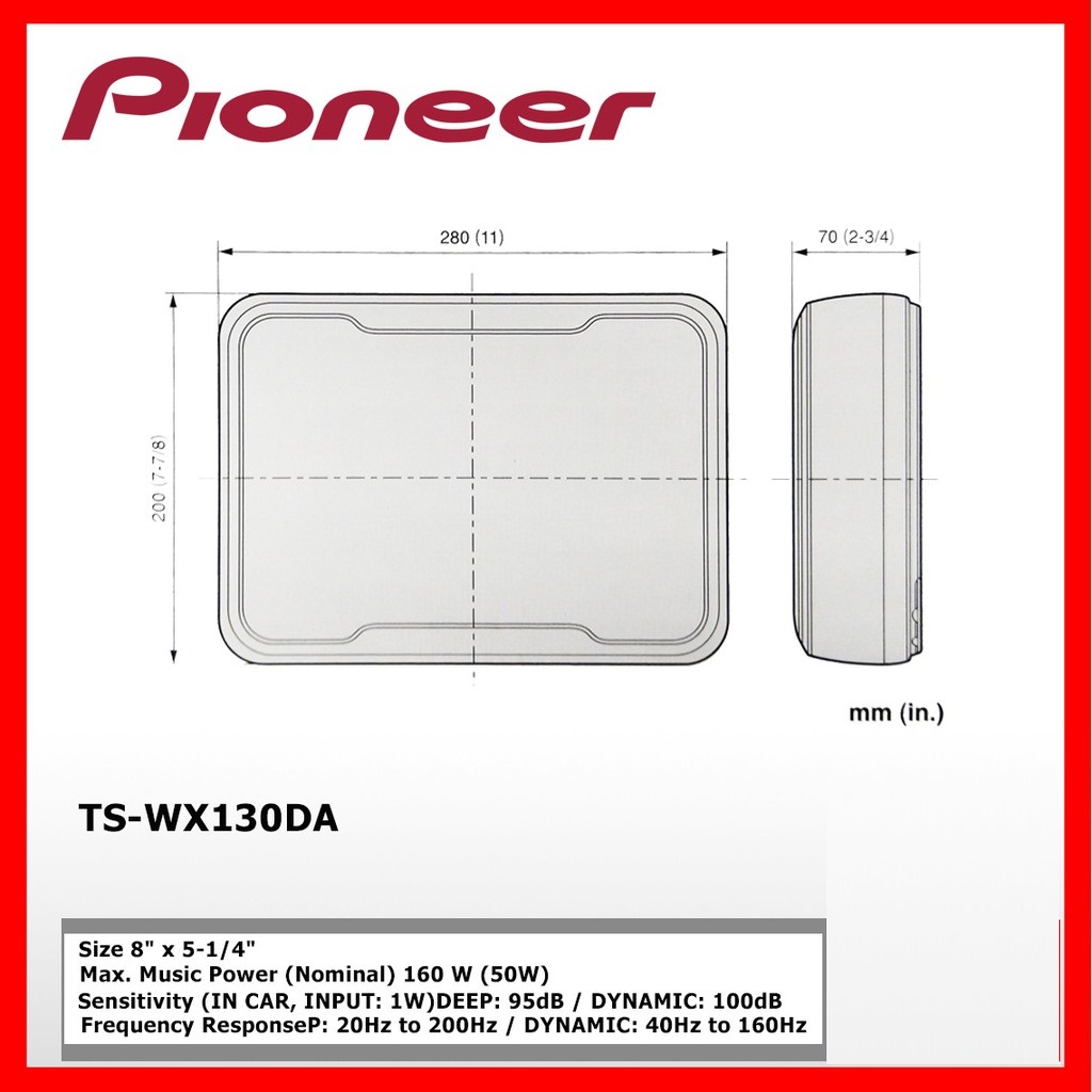 PIONEER TS-WX130DA เครื่องเสียงรถ ตู้ลำโพงซับเบส ซับบ็อกซ์ เบสบ็อกซ์ SUB BOX