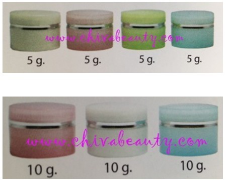 ขายส่ง ปลีก กระปุกครีมพาสติกทรงกระบอกเล็กคาดเงิน ขนาด 5 g , 10 g