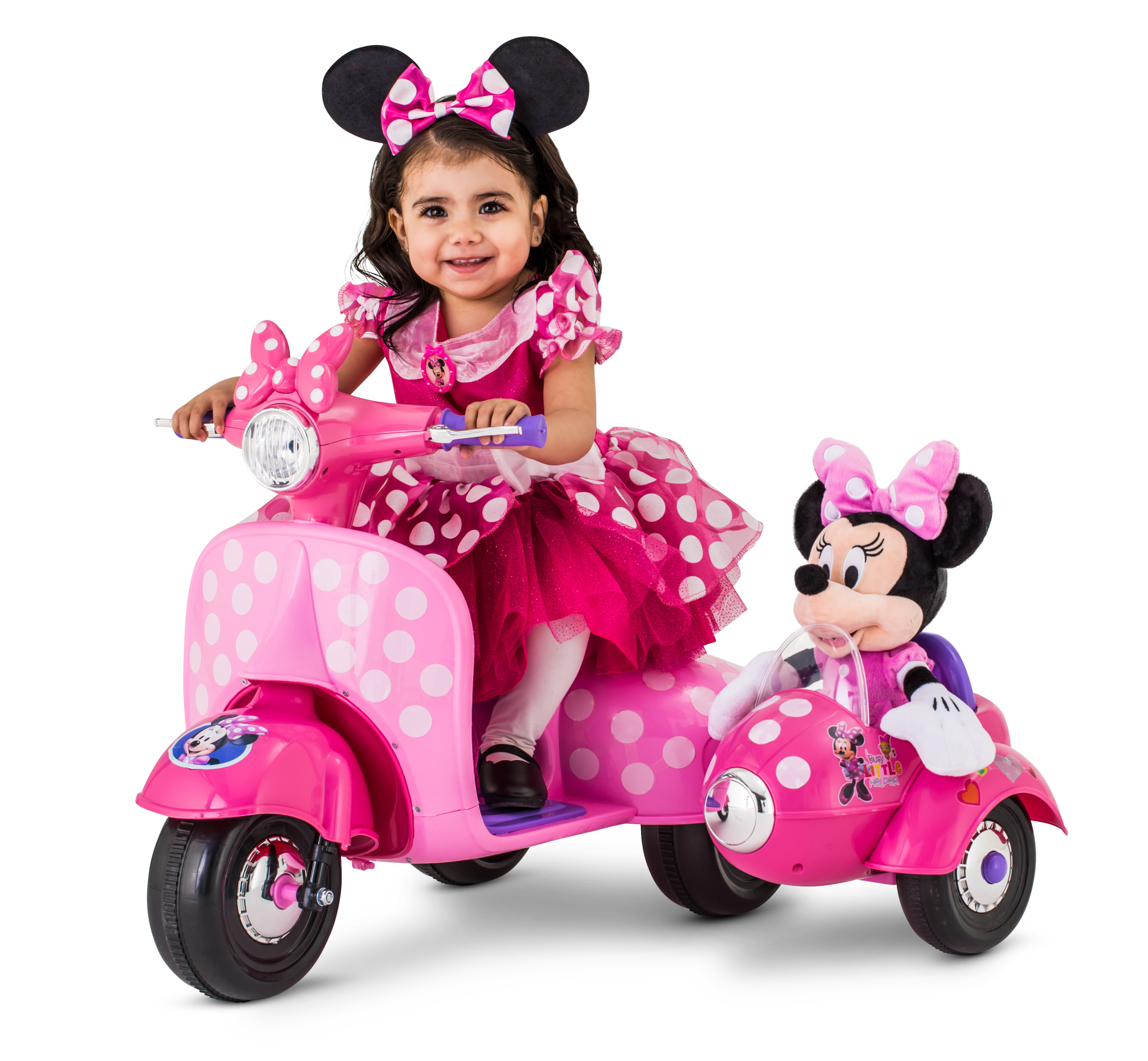 Kid Trax Minnie Mouse Happy Helpers Scooter With SideCar รถแบตเตอรี่เด็ก