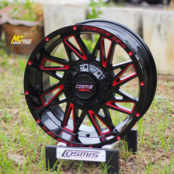 ล้อแม็กออฟโรดขอบ18 / Cosmis Devil Spin-82 / สีดำcncแดง / 18x9.0 6H139.7 ET0