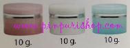 ขายส่ง ปลีก กระปุกครีมพาสติกทรงกระบอกเล็กคาดเงิน ขนาด 5 g , 10 g