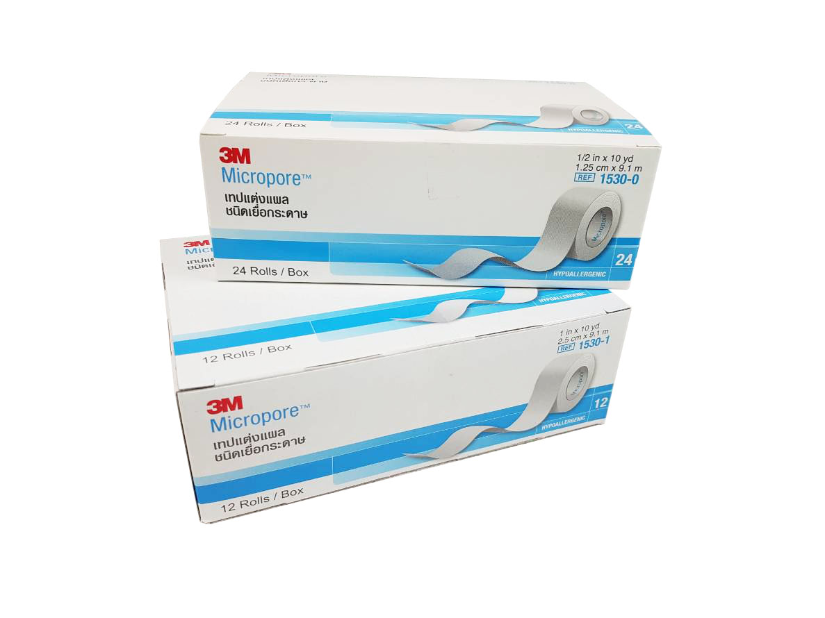3M Micropore เทปแต่งแผลชนิดเยื่อกระดาษ(ยกกล่อง 12 ม้วน)