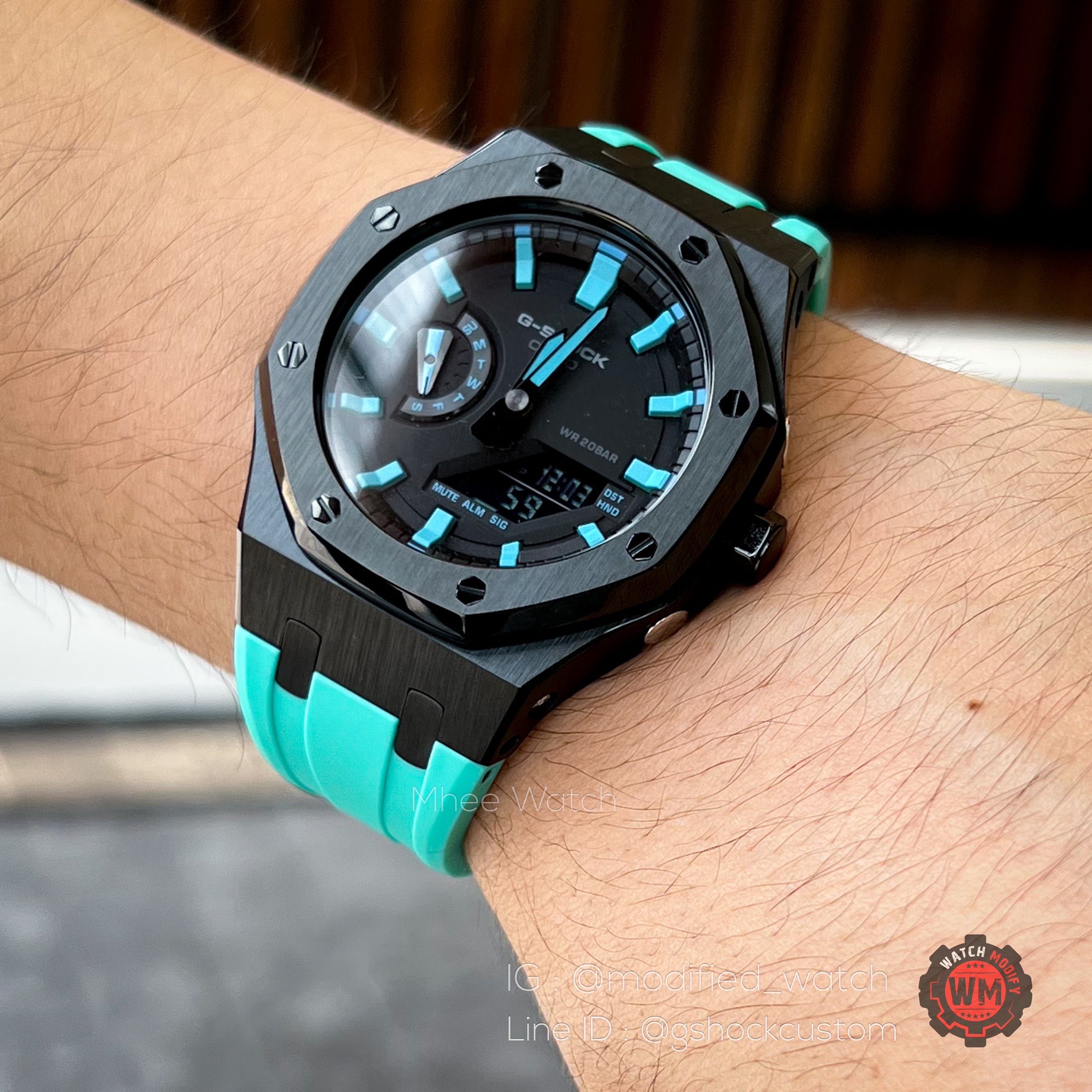G-Shock Custom AP Tiffany Blue Casioak Rubber Strap