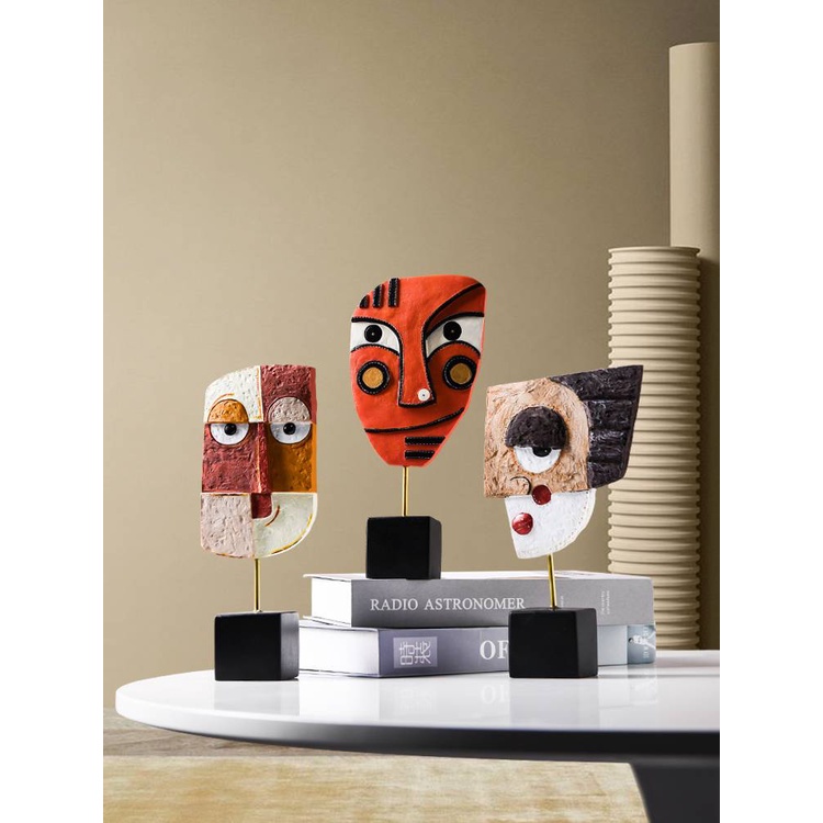 CT076B073 FAMITOSS หน้าคนอาท โมเดลแต่งบ้าน ของแต่งบ้าน นอดิกสไตล์