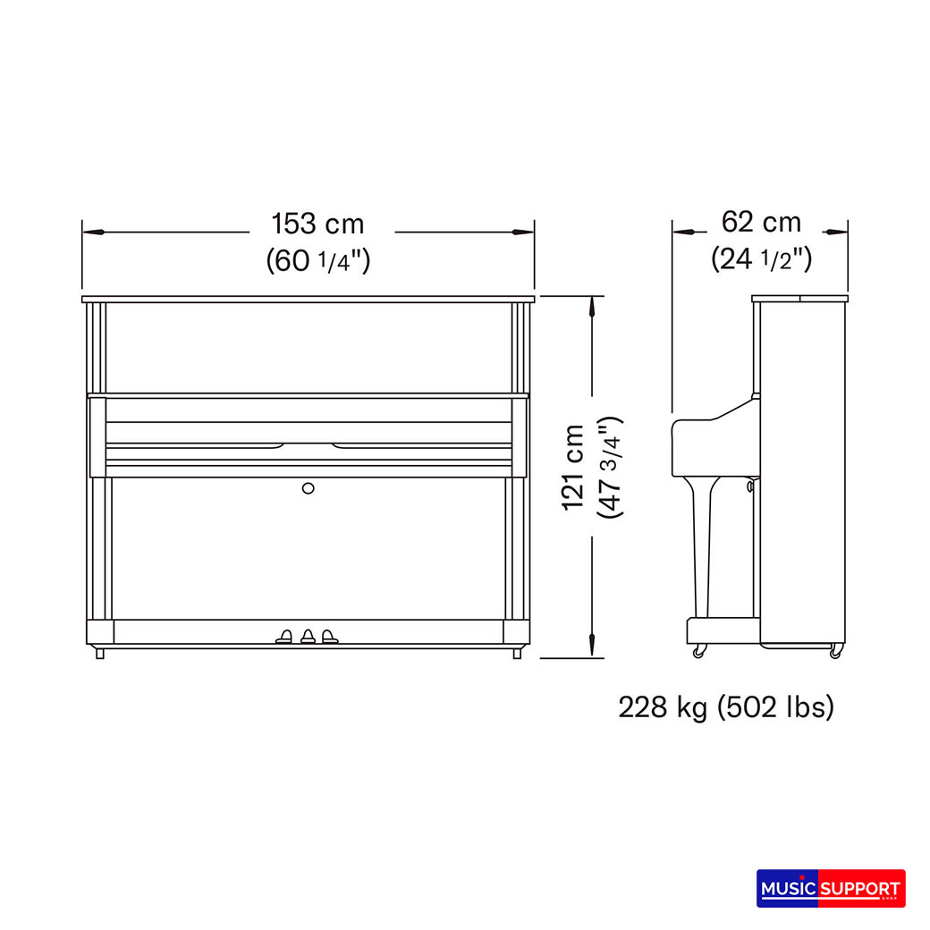 Yamaha Piano เปียโนรุ่น U1 PE [Made in Japan] Upright Piano