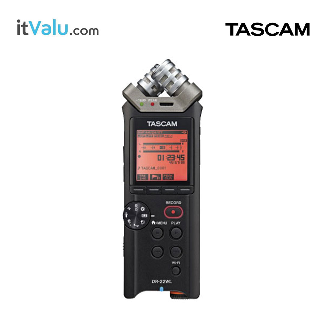 ชุดไมค์บันทึกเสียง ไมโครโพนสำหรับบันทึกเสียง TASCAM รุ่น DR-22WL ขนาด 52.5 x 155 x 36.6 mm