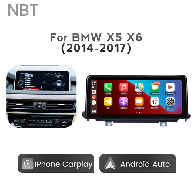 จอแอนดรอย BMW Apple CarPlay Android Auto Car Multimedia BMW-X5-X6-E70-E71-2007