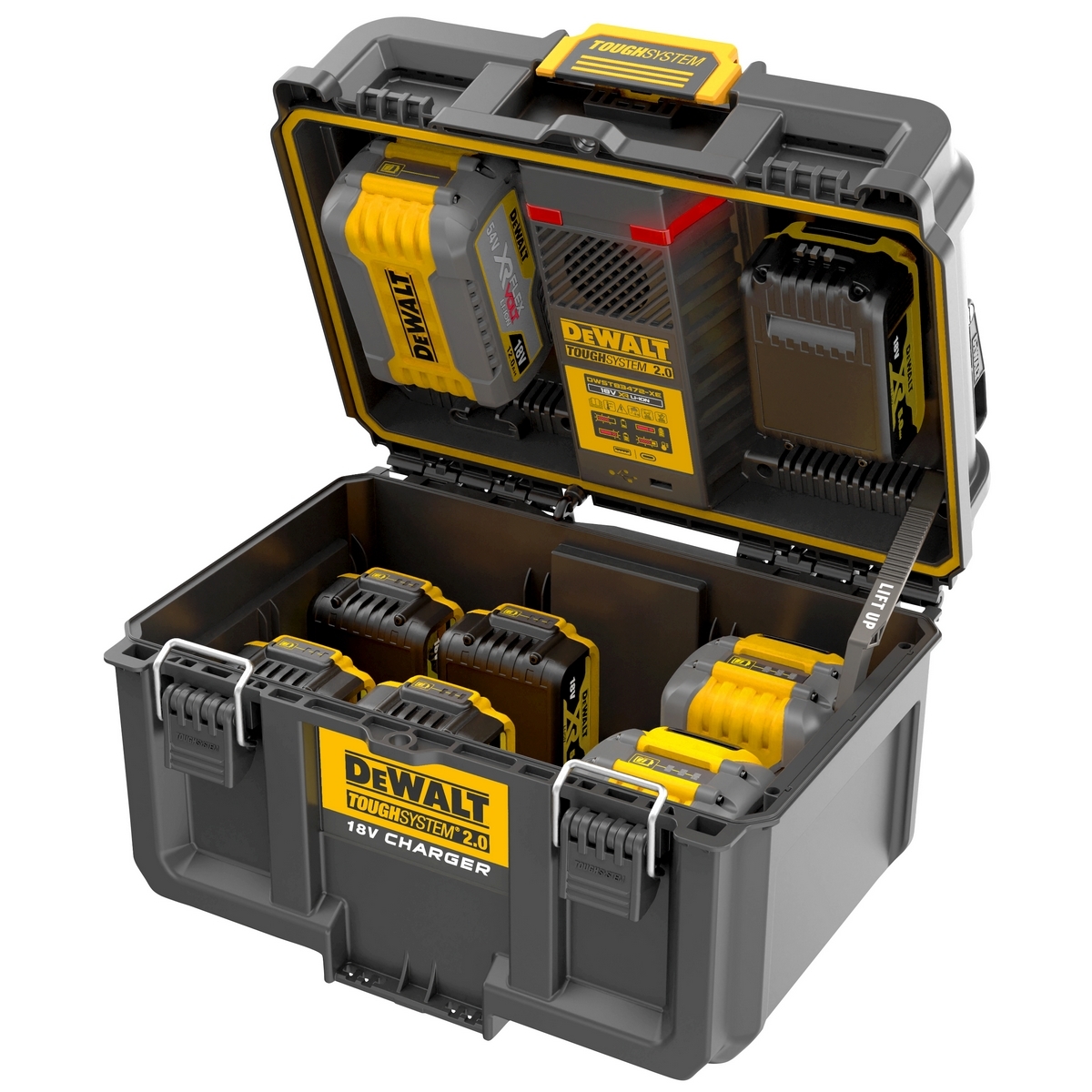 DEWALT กล่องเก็บและชาร์ตแบตเตอรี่ TOUGHSYSTEM 2.0 รุ่น DWST83471-QW IP65 ป้องกันน้ำและฝุ่น (ดีวอลท์)