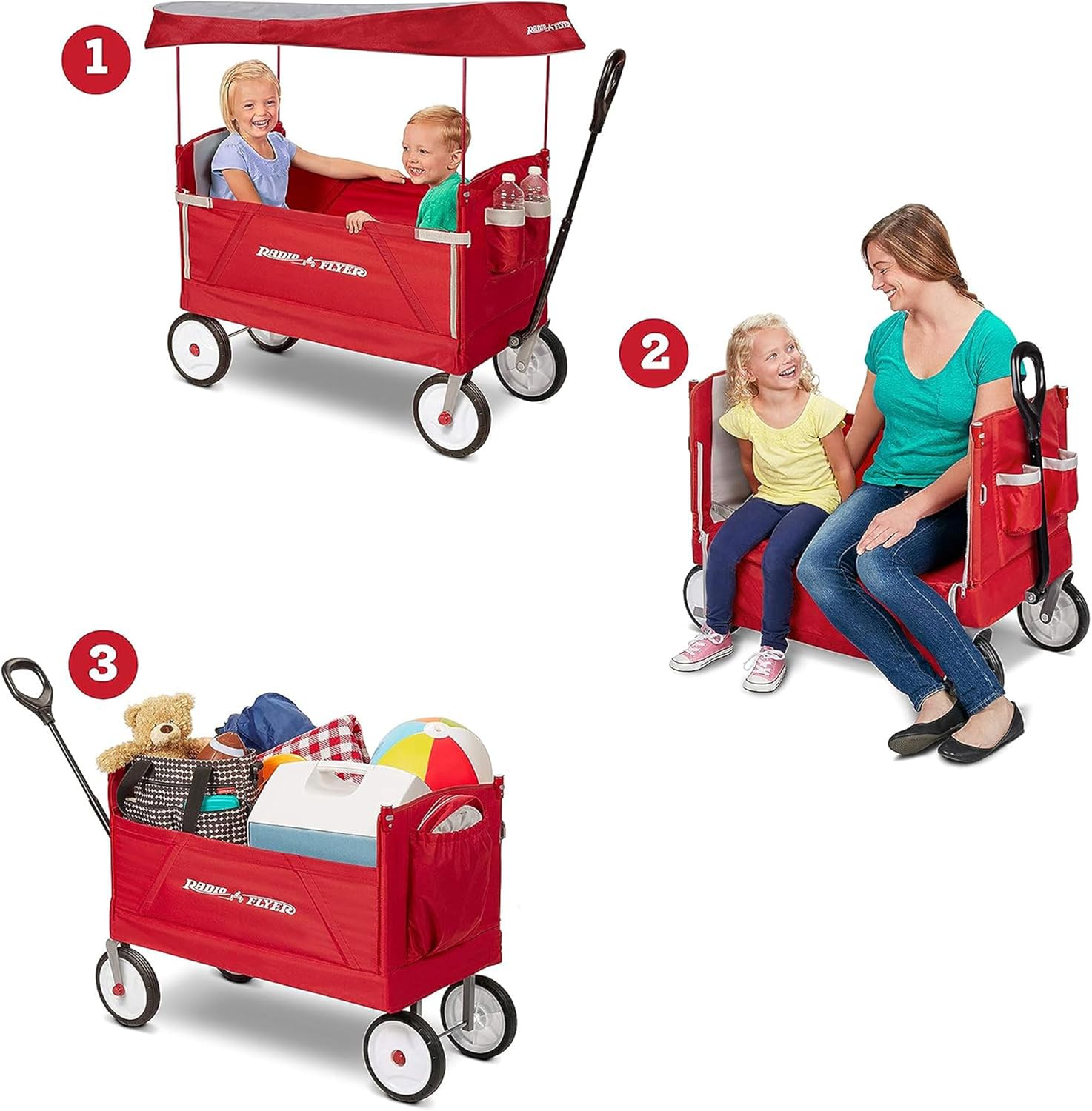 Radio Flyer 3-in-1 EZ Fold Wagon รถลากของเล่น