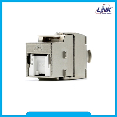 US-1034TFAS : Shield CAT 6A RJ45 Modular JACK, Super Slim, Tool Free, Auto Shutter- ตัวเมียรุ่นชิลด์ มีชัตเตอร์
