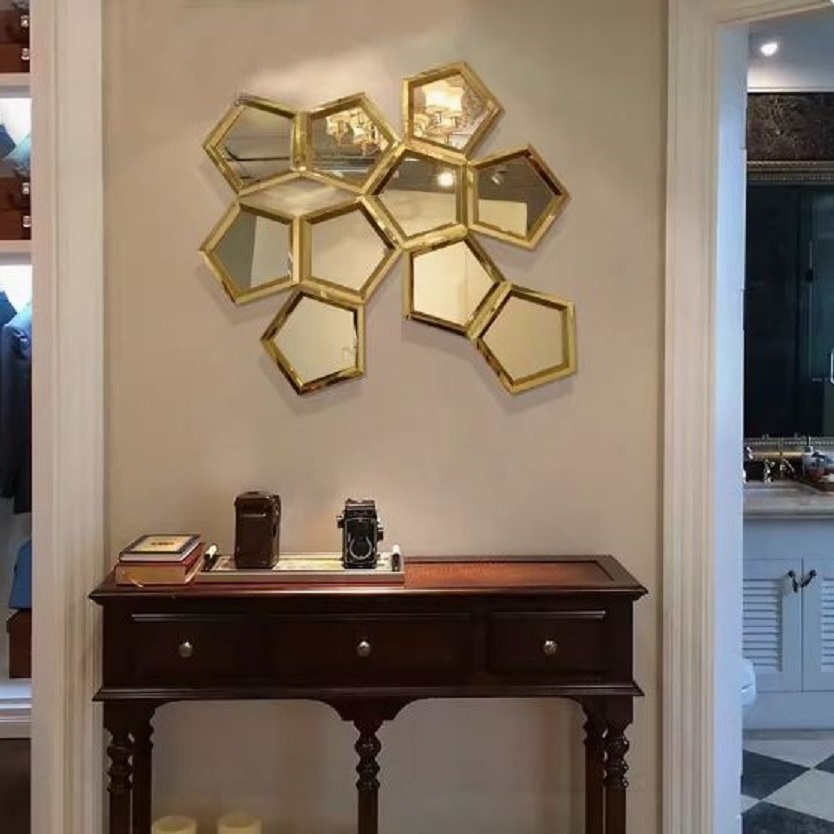 CT218G019 SOSHOKU กระจกรังผึ้ง กระจก Mirror ตกแต่งผนัง ตกแต่งบ้าน ร้านอาหาร Wall decoration เสริมฮวงจุ้ย