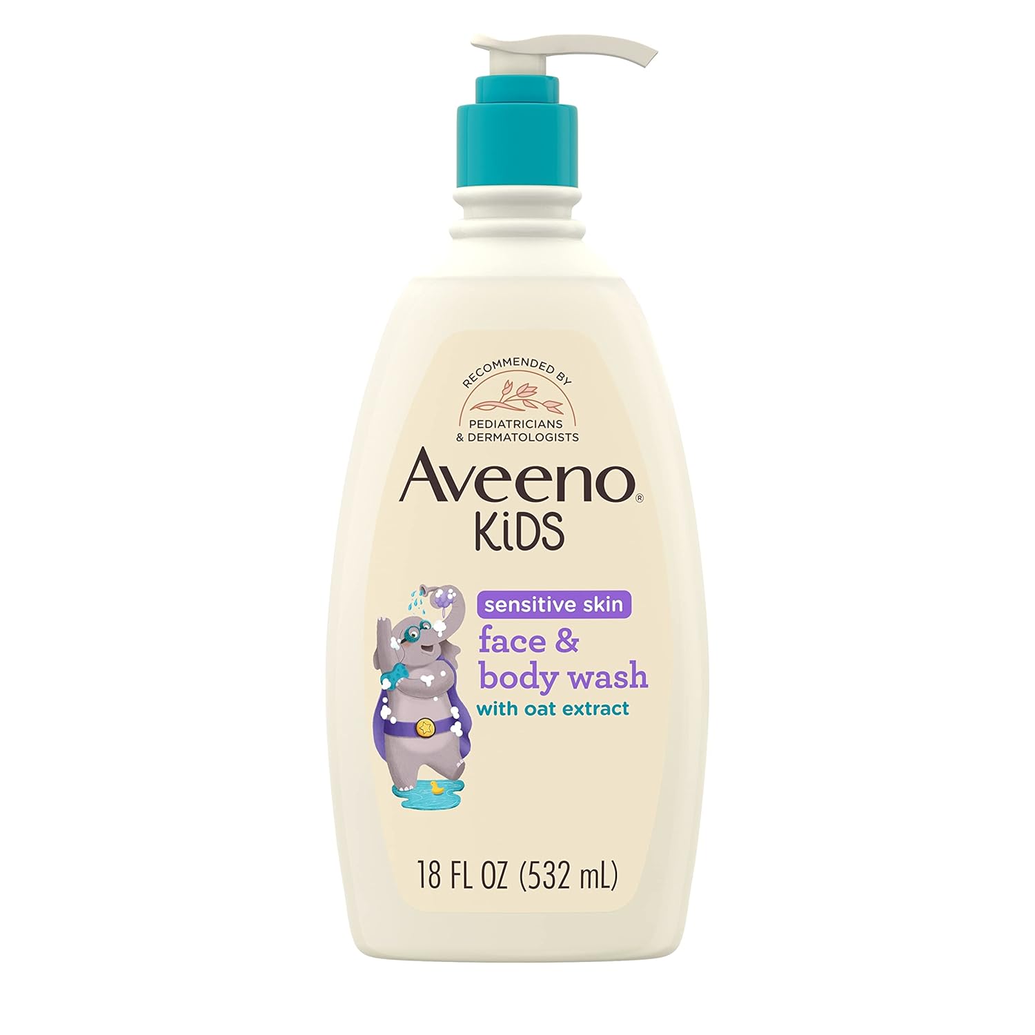 Aveeno Kids Sensitive Skin Face & Body Wash สบู่เหลวอาบน้ำและล้างหน้าสำหรับเด็ก สูตรอ่อนโยน สำหรับผิวแพ้ง่าย