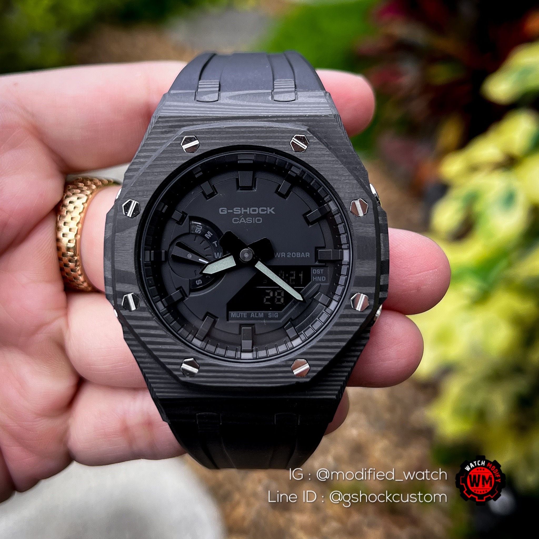 G-SHOCK Casioak Black Marble Black Rubber Strap