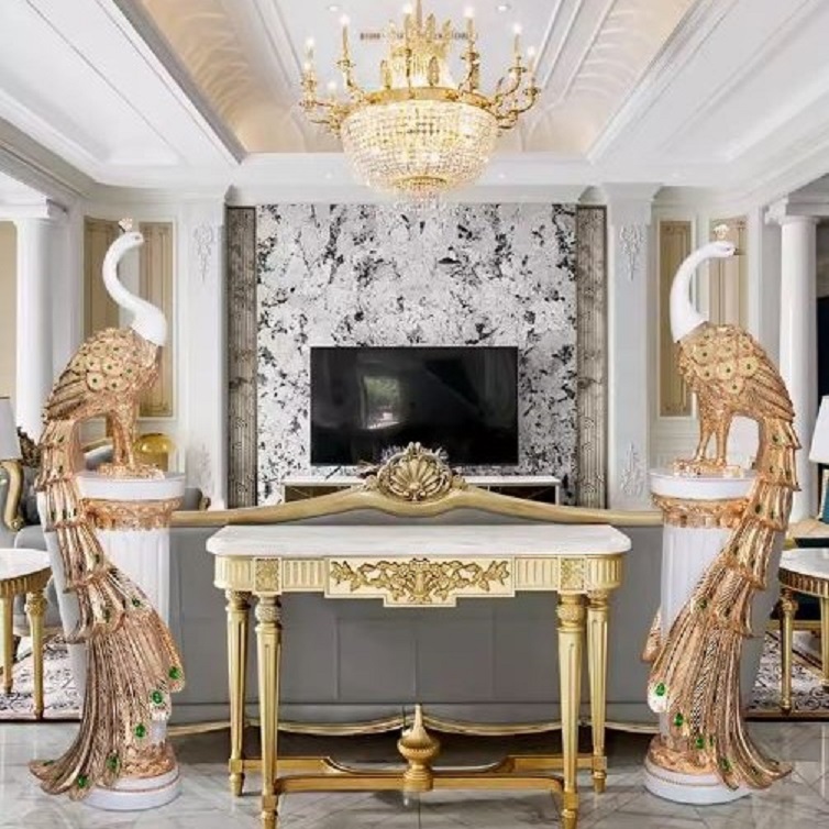 CT215C160 FAMITOSS โมเดลนกยูง นกยูง ตกแต่งห้องนั่งเล่น