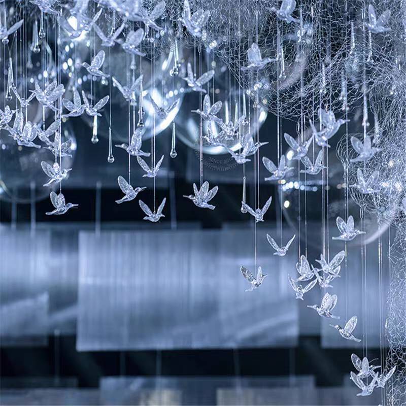 CT195A175 SOTMIA โคมระย้านก โคมไฟระย้าโถงบรรได Chandelier แชนเดอเรียยาว