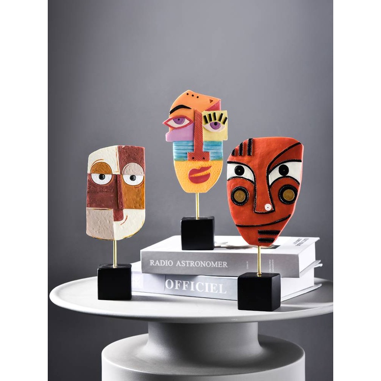 CT076B073 FAMITOSS หน้าคนอาท โมเดลแต่งบ้าน ของแต่งบ้าน นอดิกสไตล์