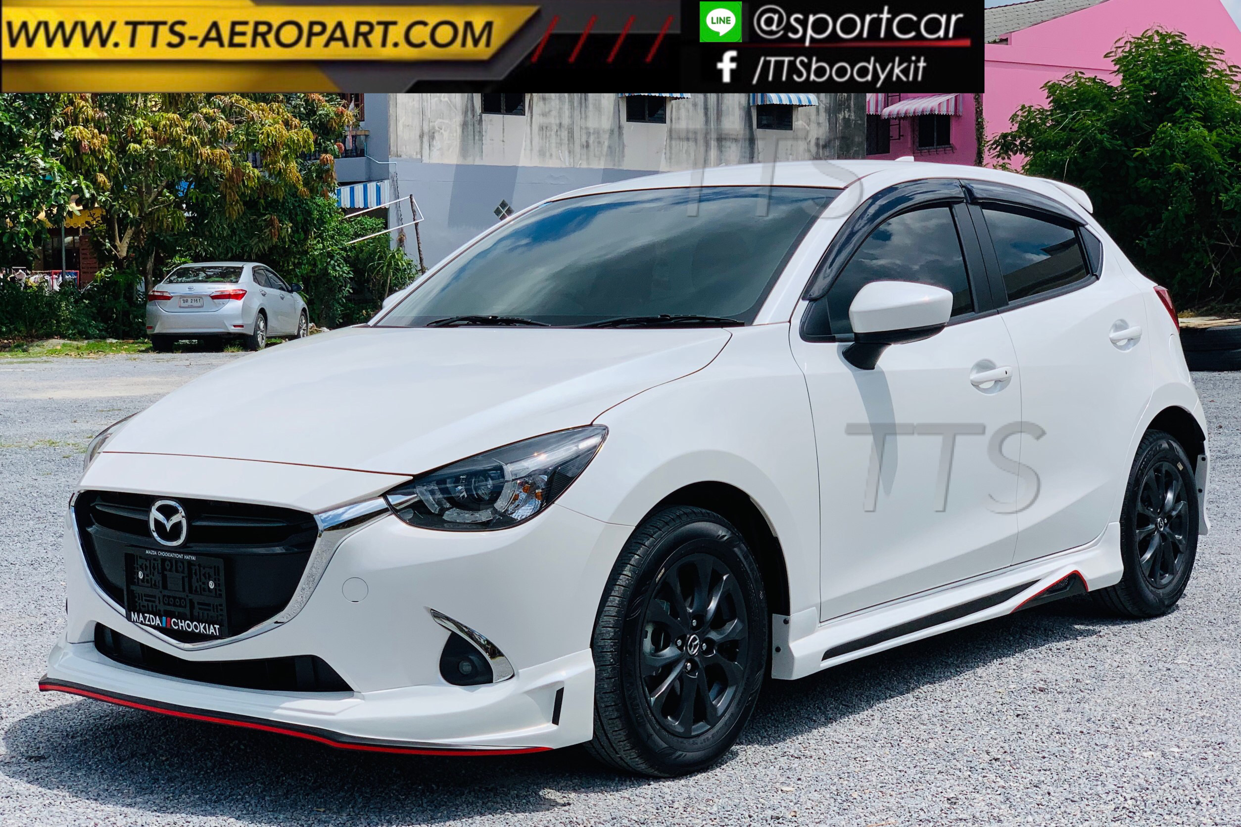ชุดแต่ง Mazda2 2017 2018 2019 5ประตู STROM, สเกิร์ตรอบคัน Mazda2 Skyactiv มาสด้า2 แต่งสวย