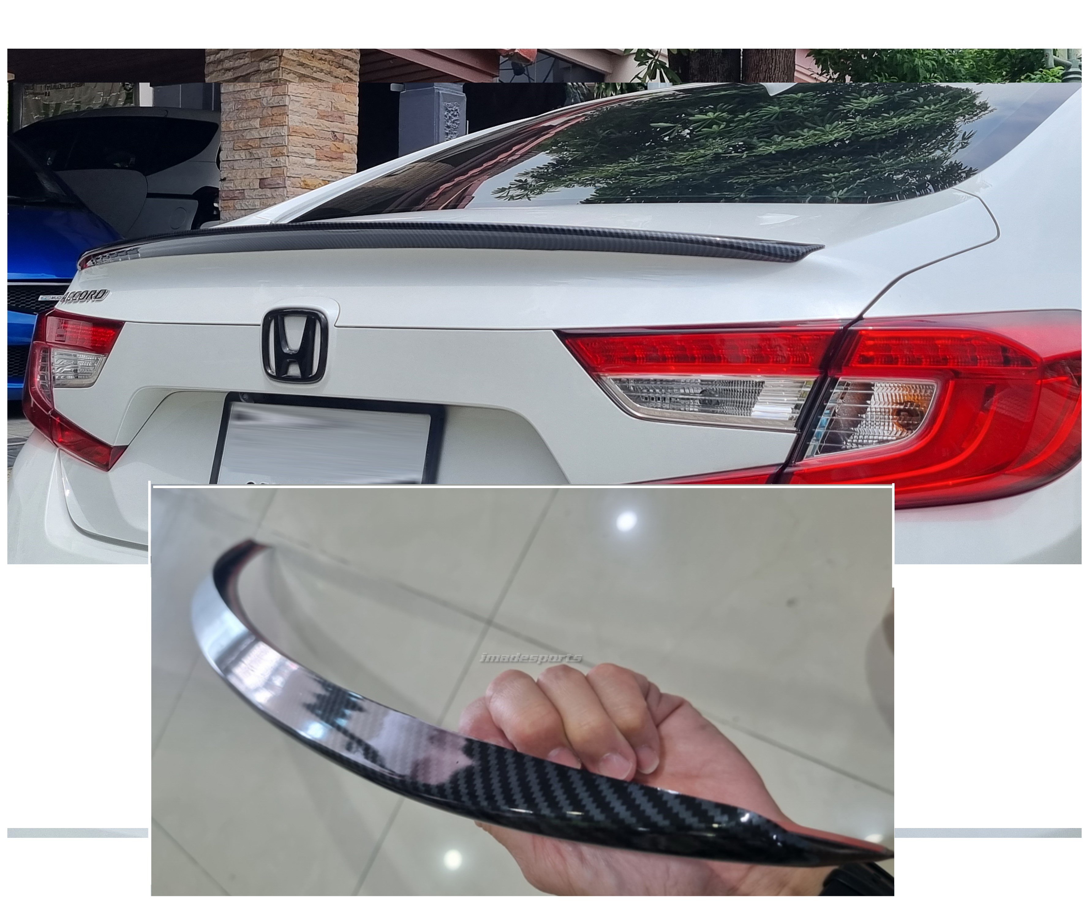 Spoiler ducktail Accord G10 ลาย kevlar