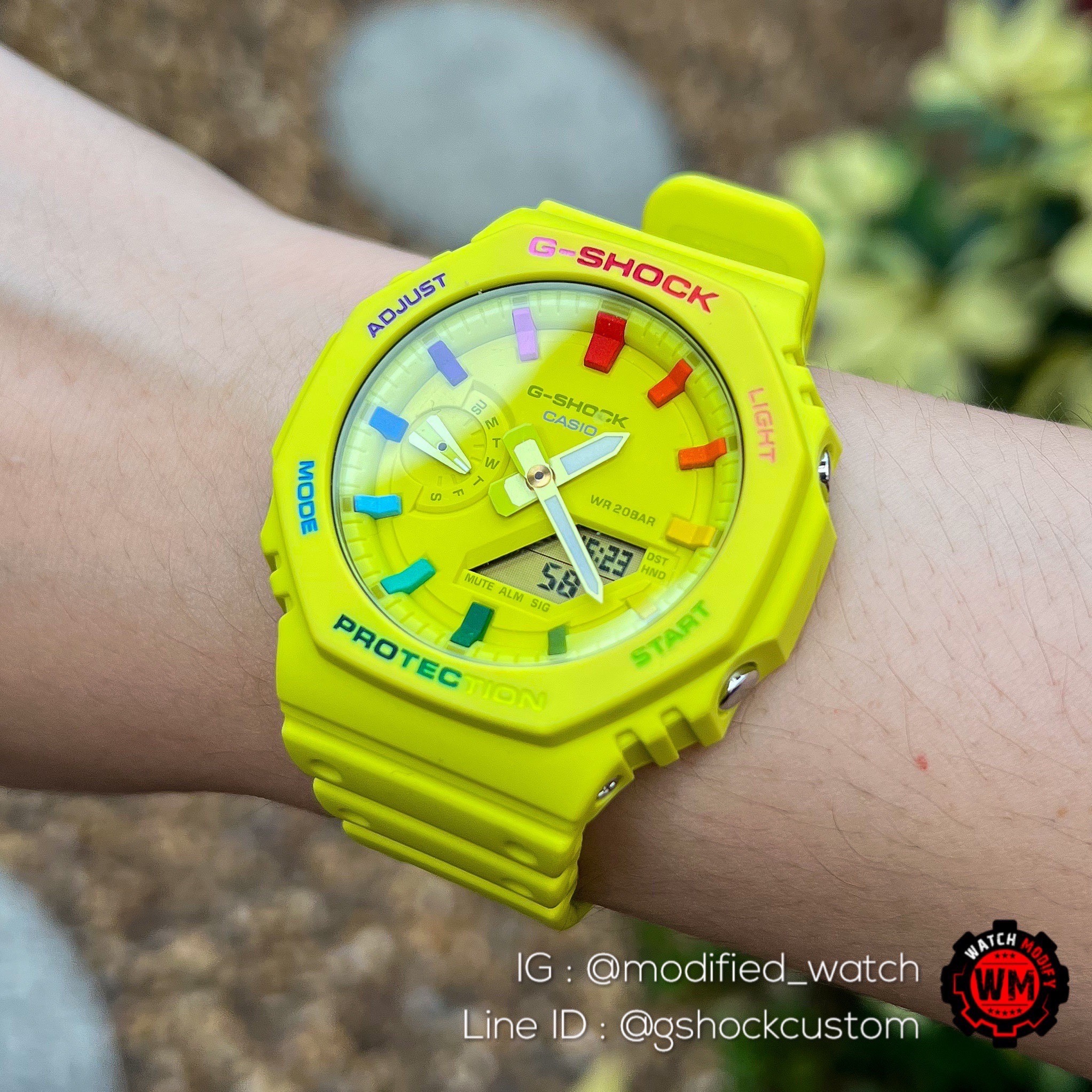 G-SHOCK Custom Ga-2100-9A9 Lemon Limes Rainbow Dial Special Project